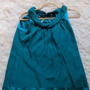 Banana Republic Silk Halter Top Petite xs green